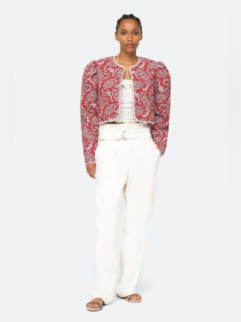 Sea New York Red Paisley cropped Jacket